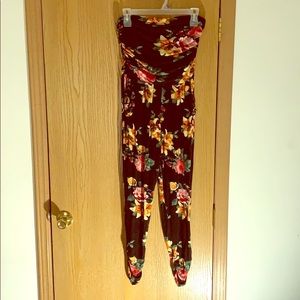 Strapless Floral Jumpsuit